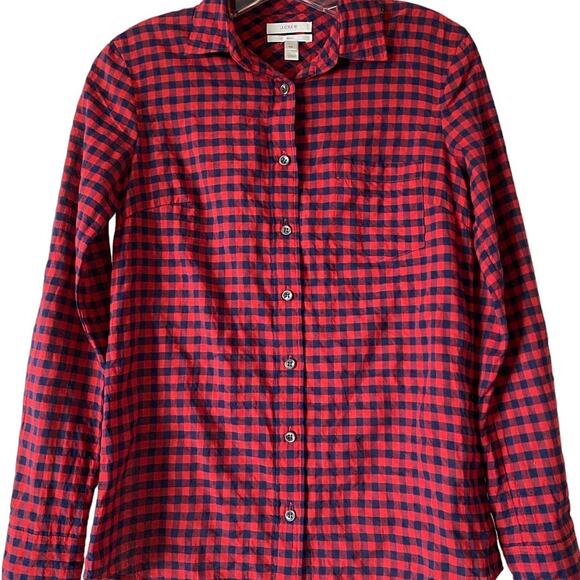 J. Crew Women's Crinkle Boy Shirt in Red Check - 00 EUC - Picture 5 of 14